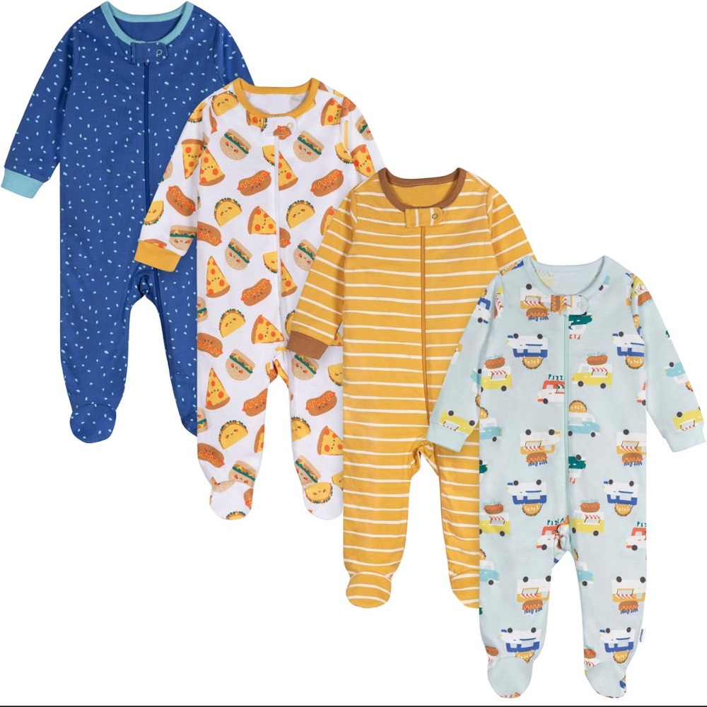 Onesies Brand Baby Boys 4 pack Sleep n’ Play 6-9 months